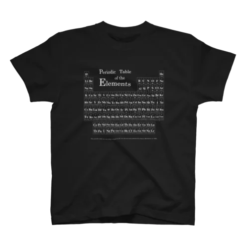 理数系グッズ 元素周期表Tシャツ(ブラック) 티셔츠
