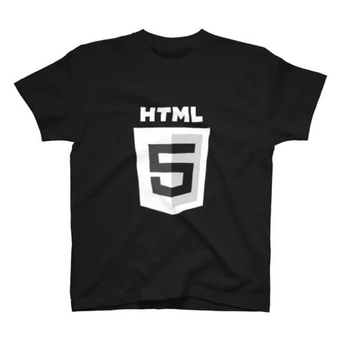 HTML5 ONE COLOR LOGO （White） Regular Fit T-Shirt