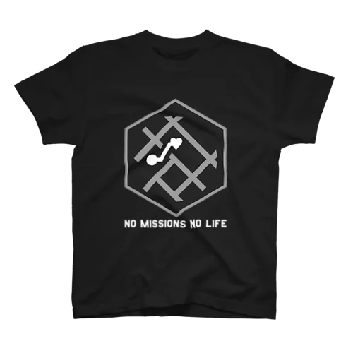 No Missions No Life（白黒） Regular Fit T-Shirt