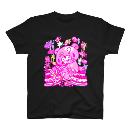 【各10点限定】いたずらぐまのグル〜ミ〜(8/special2/pink×blackback) スタンダードTシャツ