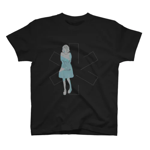 歌うたいの女の子（白抜きver） スタンダードTシャツ