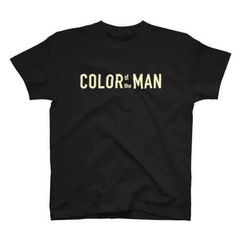 COLOR of the MAN -black × cream- Regular Fit T-Shirt