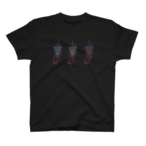 飲むだけで太るアレ×3 (black) Regular Fit T-Shirt