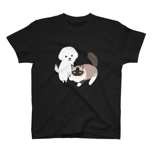 もふもふ犬🐩ふわふわ猫🐈 Regular Fit T-Shirt