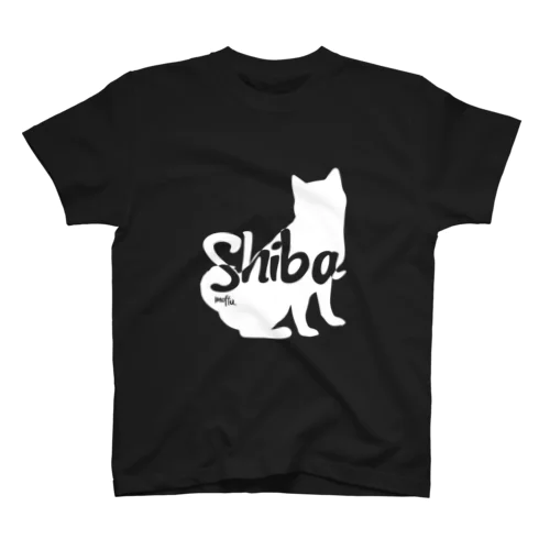 01柴犬　白シルエット スタンダードTシャツ