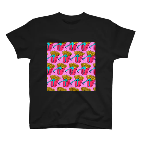誘惑のフライドポテト🍟　ピンクAO / FRENCH FRIES GULTY PLEASURE スタンダードTシャツ