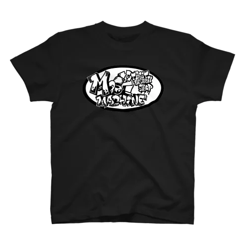 MOSHMACHINE ショップロゴ / 囲み黒対応(ホワイトプリント) Regular Fit T-Shirt