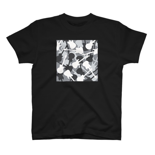 ギターカモフラージュ （グレー） Regular Fit T-Shirt