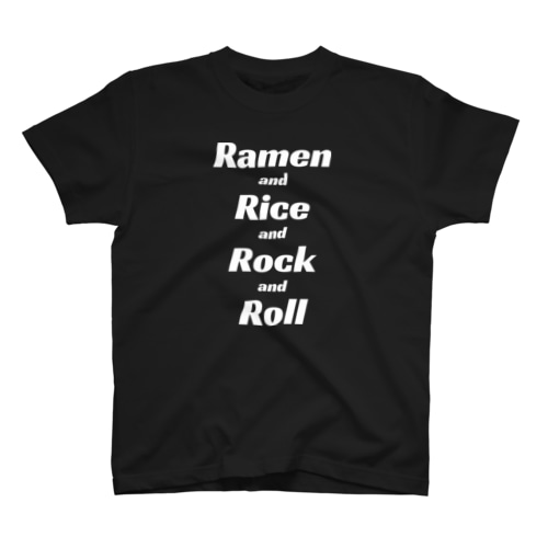 ラーメン・ライス・ロックンロール (白) Regular Fit T-Shirt