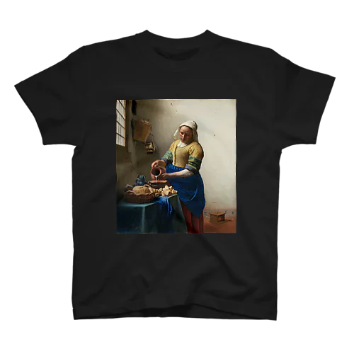 ヨハネス フェルメール（Johannes Vermeer） / 牛乳を注ぐ女(The Milkmaid) 1660 スタンダードTシャツ