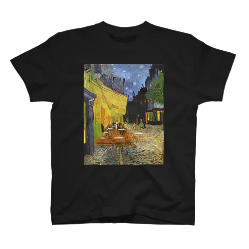 ゴッホ / 夜のカフェテラス （Terrasse du café le soir） 1888 with Selbstbildnis 1887 スタンダードTシャツ