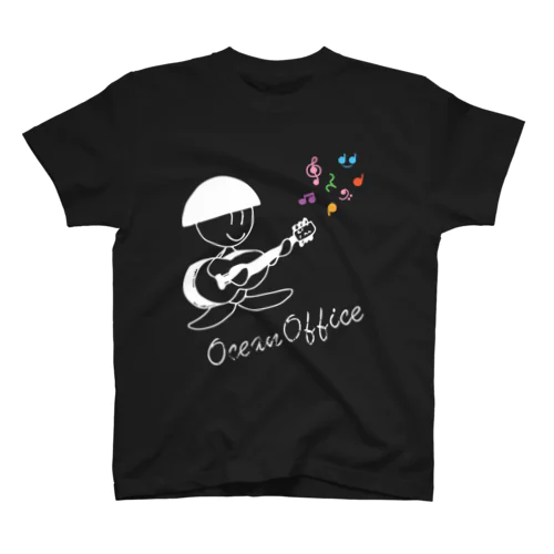 ギタークボちゃんホワイト-♪付き スタンダードTシャツ