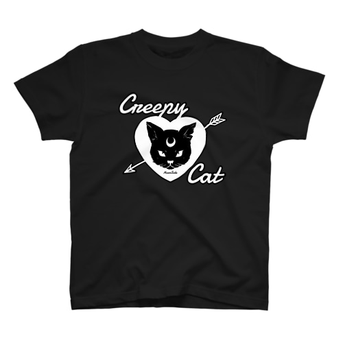 【MOON SIDE】 Creepy Cat #Black Ver.2 Regular Fit T-Shirt