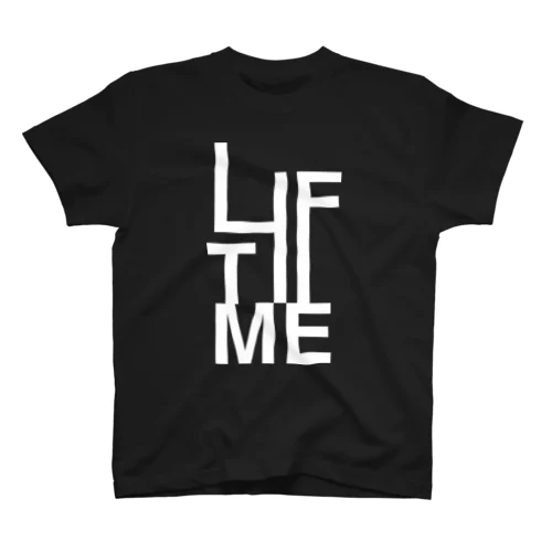 PRINTED 'LIFE TIME' GOTHIC BLACK ハリジロウ 티셔츠