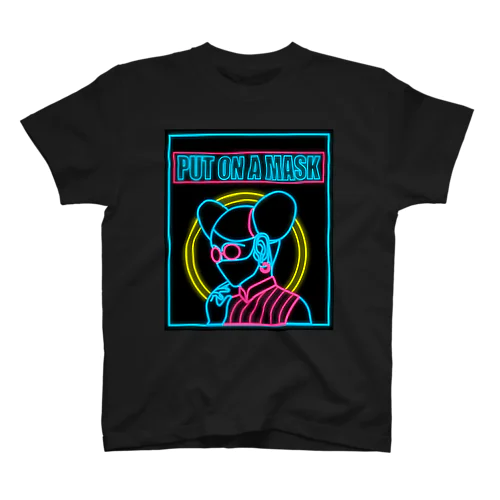 【NEON】PUT ON A MASK(戴上口罩吧)  Regular Fit T-Shirt