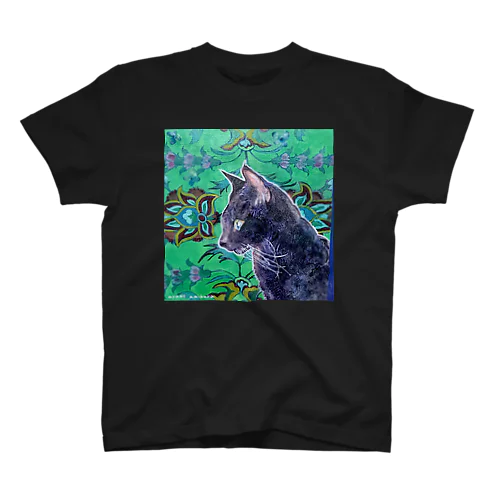 絨毯柄と黒猫 スタンダードTシャツ
