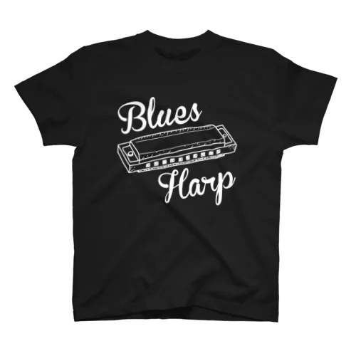 Blues Harp-ブルースハープ-白ロゴ Regular Fit T-Shirt