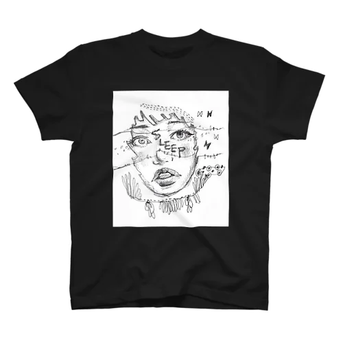 鉛筆画「sleep」 Regular Fit T-Shirt