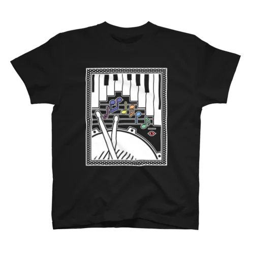 Piano and drums in a frame スタンダードTシャツ