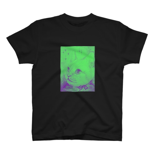 肖像画にゃんこ(サイケデリックver) Regular Fit T-Shirt