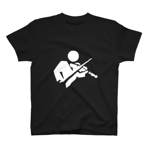 ヴァイオリン演奏ピクトさん（白） Regular Fit T-Shirt