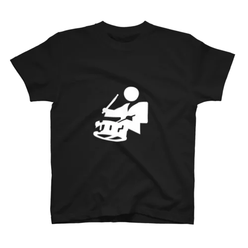 スネア演奏ピクトさん（白） スタンダードTシャツ