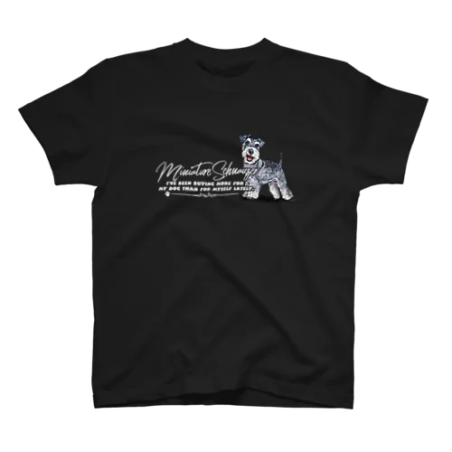 ミニチュアシュナウザー前後イラスト プリント Regular Fit T-Shirt