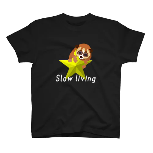 Slow living(白文字) Regular Fit T-Shirt