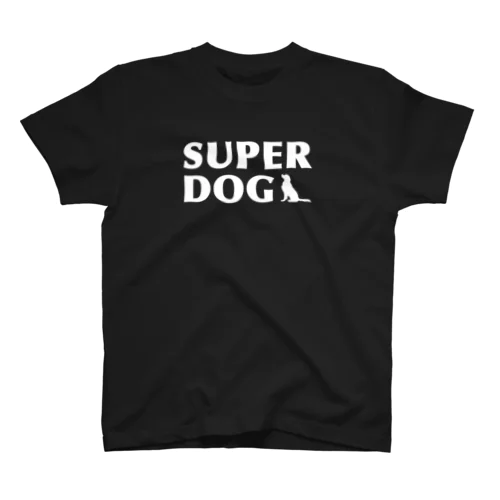 SUPER DOG（白文字白犬） スタンダードTシャツ