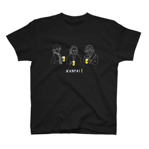 偉人 × BEER（三人の音楽家）白線画 티셔츠