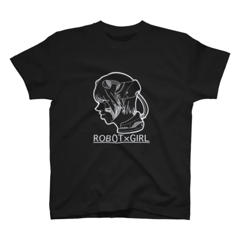 ROBOT×GIRL  BLACK Regular Fit T-Shirt