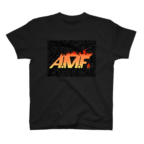  AMF 文字入り　黒 Regular Fit T-Shirt