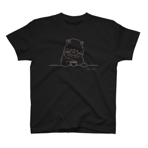 猫と珈琲（印刷インクカラー：ミルクティー） Regular Fit T-Shirt