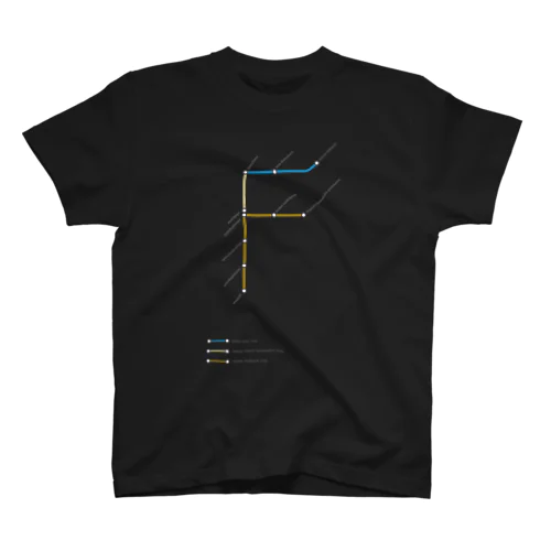 Rail Line Alphabet T-shirts 〈 F 〉 Regular Fit T-Shirt