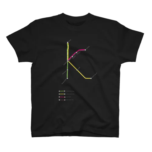 Rail Line Alphabet T-shirts 〈 K 〉 Regular Fit T-Shirt