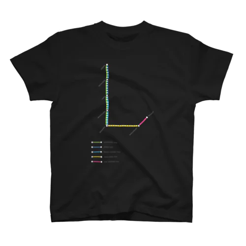 Rail Line Alphabet T-shirts 〈 L 〉 Regular Fit T-Shirt