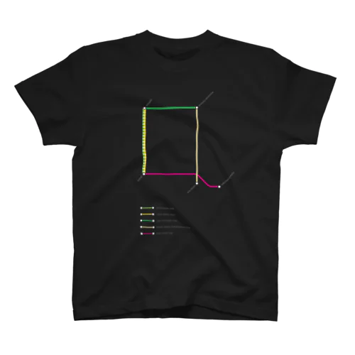 Rail Line Alphabet T-shirts 〈 Q 〉 Regular Fit T-Shirt