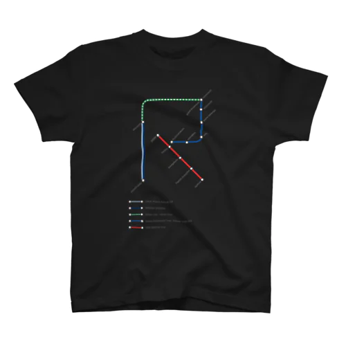 Rail Line Alphabet T-shirts 〈 R 〉 スタンダードTシャツ