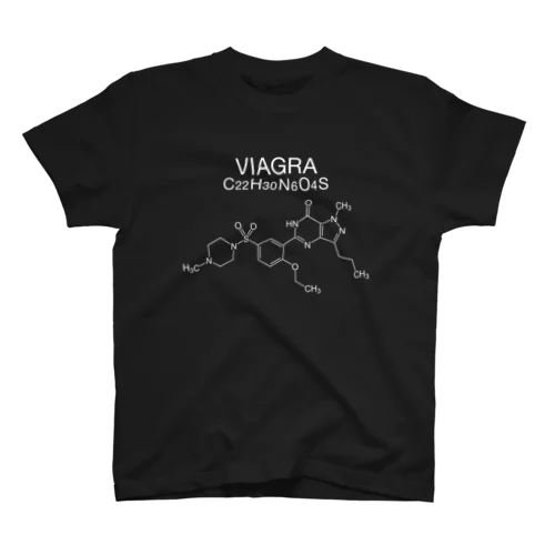VIAGRA C22H30N6O4S-バイアグ ラ-（SILDENAFIL-シルデナフィル-）白ロゴ Regular Fit T-Shirt