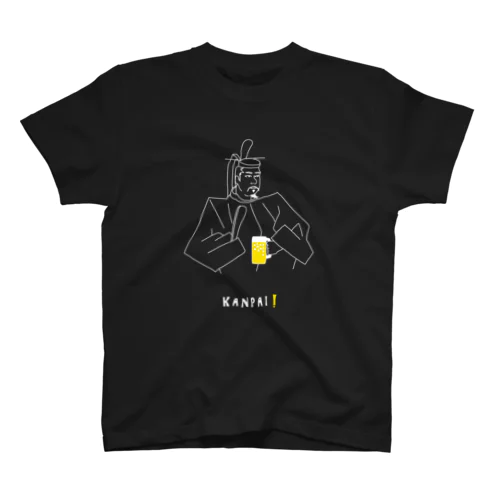 偉人 × BEER（源頼朝）白線画 スタンダードTシャツ