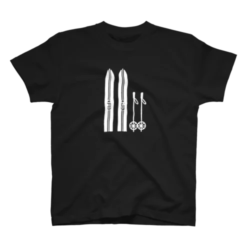 レトロスキー白プリント Regular Fit T-Shirt