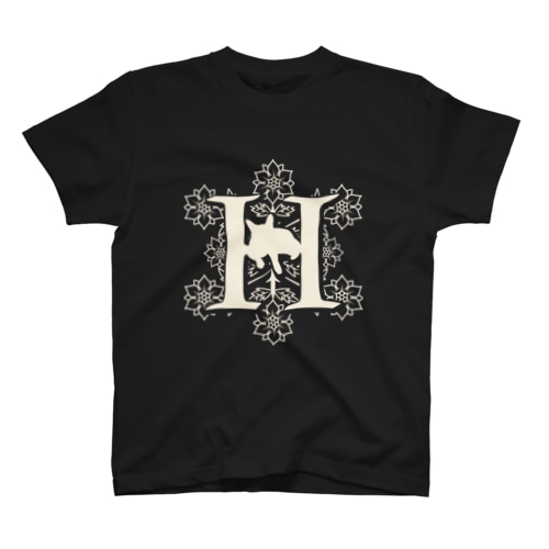 レトロネコ　イニシャルTシャツ H Regular Fit T-Shirt