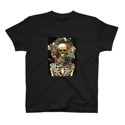 骸骨と花（目黒礼子） 티셔츠