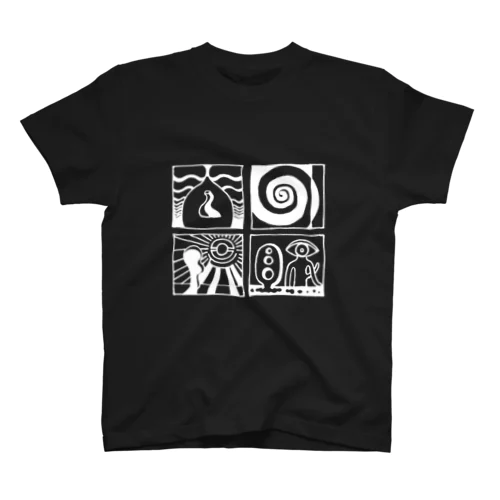 太陽の眼 文字絵(白/前面) Regular Fit T-Shirt