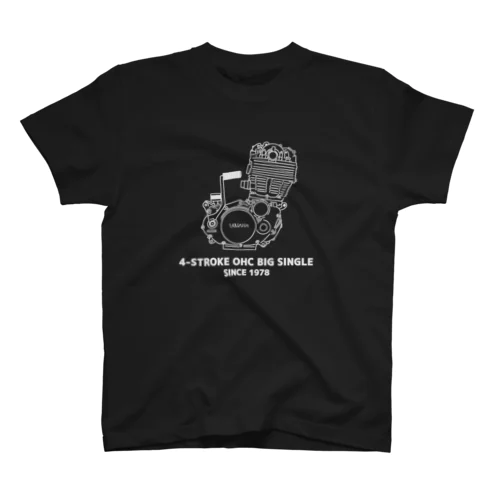 バイクエンジン白黒反転 티셔츠