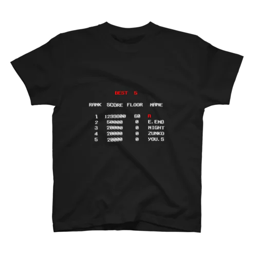 ゲーム　ネームエントリー白字（D型） スタンダードTシャツ