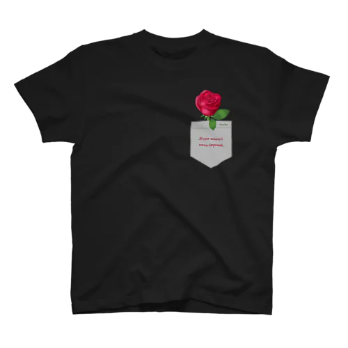 赤い薔薇 ポケット1 Tシャツ スタンダードTシャツ