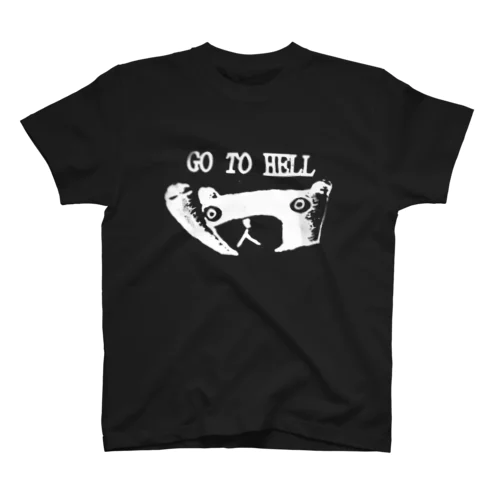 レトロくまく　go to hell (white) Regular Fit T-Shirt