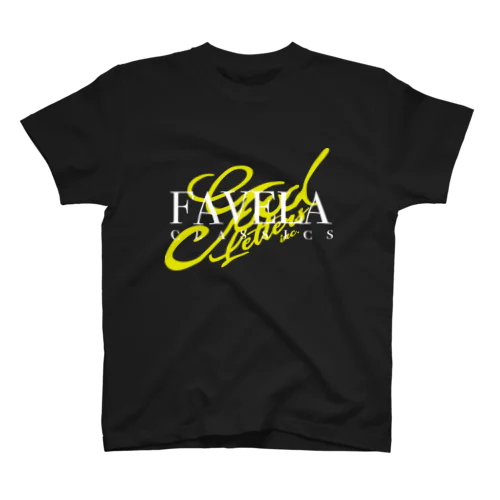 GOOD LETTERS inc. × FAVELA classics yellow black スタンダードTシャツ