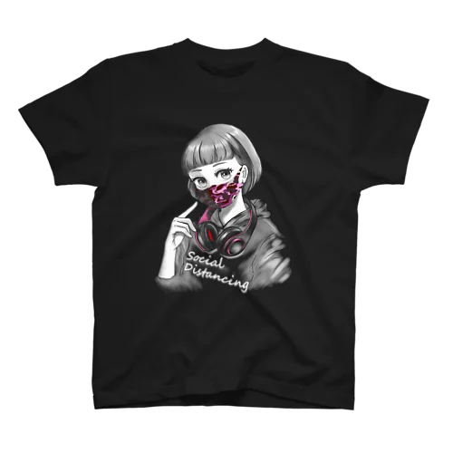 迷彩マスク  ピンク　文字白 スタンダードTシャツ